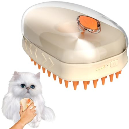 Katzen Dampfbürste Elektrischer Sprüh-Pflegekamm | Bürste gegen Haarausfall mit Dampf für Katze Haarbürste Massagegerät Für Hunde Welpen Katzen Fellpflege Entwirren