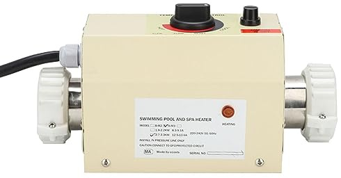 RASTKY 3KW Small Size Stainless Steel Swimming Pool Heater Thermostat for Massage Bathtub Easy to Install for SPA Bath (EU Style)