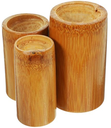 TOVINANNA Outil de Ventouses en Bambou Rond Moule Anti-Dérapant, Kit de Ventouses Chinoises Réutilisables pour Massage et Utilisation en Salon Domicile
