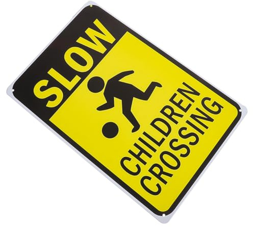 JOYOFREELY Panneau D'avertissement en Fer pour Garçon et Filles Panneaux de Ralentissement Colorés, Signalisation Routière pour Contrôle du Trafic et Sécurité des Conducteurs