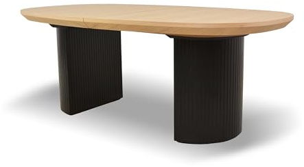 Masseno Ausiehbarer Tisch STILO Eichefarben, 200-300x110x76cm, Oval Form, Esszimertisch, Modern Tisch für Wohnzimmer, Küche