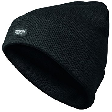 Schwarze Wintermütze, mit 3M Thinsulate Fütterung, Strickmütze, Arbeitsmütze, Baustelle