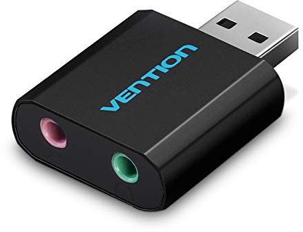 VENTION Carte Son Externe, Adaptateur USB Audio Jack 3,5mm Carte Son USB Plug Play, Boîtier en Aluminium, Compatible avec PC, MacBook, PS5 PS4 Raspberry Pi Casque Gamer Enceinte Microphone Mac