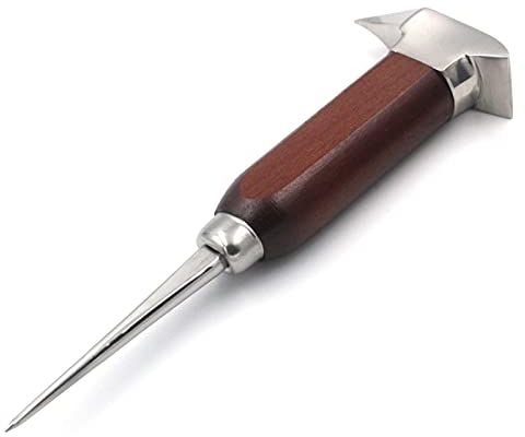 Eispickel aus Edelstahl, Eispickel zum Brechen von Eis, Eispickel mit Holzgriff, Eispickel für Küche, Bars, Barkeeper, beste Eisschnitzwerkzeuge (kurz)