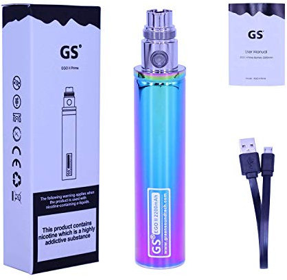 GS EGO II 2200mAh Rechargeable Battery Bottom Micro USB Charge &510 Ego Charge (Rainbow)