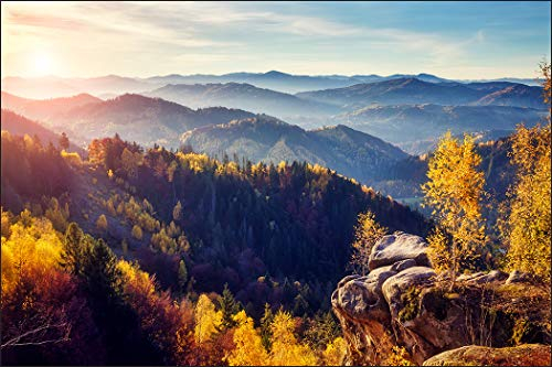 Muralo Fototapete Gebirge 270 x 405 cm Vlies Tapete Wandtapeten Berge Wald Ausblick Wohnzimmer Schlafzimmer Moderne Wandbilder XXL Natur Landschaft Panorama Wand Dekoration