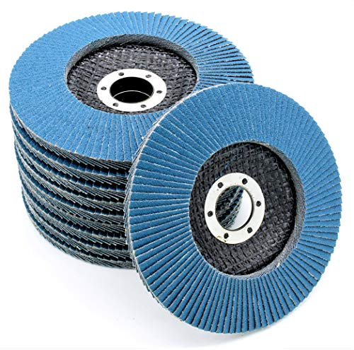 Profi-Fächerscheiben │ blau │ 10 Stück │ Ø 115 mm │ Korn 120 │ Inox │ Schleifscheiben │ Lamellenscheiben