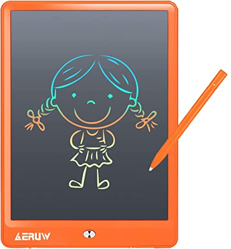 LCD Schreibtafel 10 Zoll Maltafel Löschbare Elektronische Digitale Zeichenblock Doodle Board für Kinder, Schreibplatte Papierlos Grafiktablet Das Geschenke Kinder Geschenk Zeichentafel -Orange