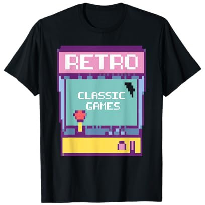 Retro Classic 8 Bit Game Gaming Vintage Gamer Gifts Maglietta