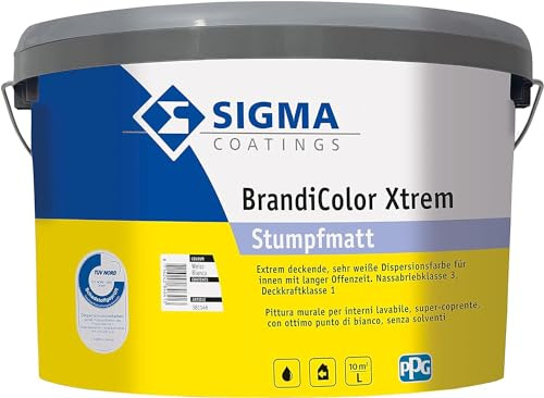 SIGMA COATINGS Brandicolor waschbare Farbe für den Innenbereich – Farbe weiß xtrem 2,5 l