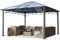 TOOLPORT Gartenpavillon 4x4 m Aluminium Gestänge Polycarbonat Dach ca. 8mm Pavillon Gartenzelt ohne Seitenteile