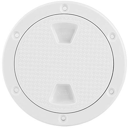 Boat Hatch Cover, 4in ABS Deck Plate Round White Anti-UV Screw Out Boat Inspection Hatch Cover Deck Inspection Cover Boat Vents Deck Plates Boat Accessory