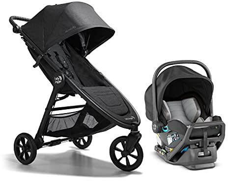 Baby Jogger® City Mini GT2 All-Terrain Travel System, Car Seat Stroller Combo with City GO 2 Infant Car Seat, One Hand Fold Baby Stroller, Opulent Black