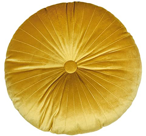 YILANLAN Einfaches Kürbiskissen, rundes Plüsch-Bodenkissen, verdicktes Plüsch-Tatami-Kissen, Bürostuhlkissen, einfache Raumdekoration (35cm*8cm, Yellow)