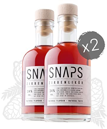 SNAPS Zirbenlikör | 34% | handcrafted in Tirol | Österreich | Premium Zirbenschnaps (2x200 ml)