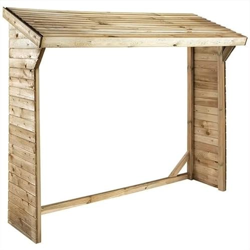 Briconess.com Legnaia tettoia da Esterno portalegna in Legno impregnato in Autoclave 220X80x180 Forest