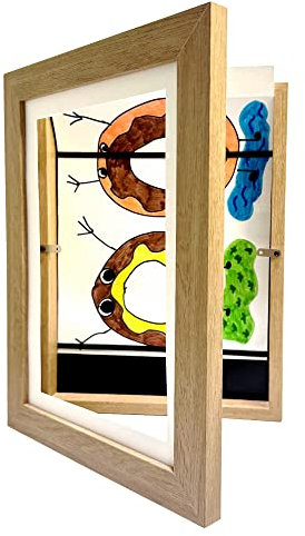 seafly Kunstfotorahmen für Kinder, 25x34 cm Holz-bilderrahmen 150 Bilder fotorahmen Frontöffnung bilderrahmen kinderzeichnungen a4 Kunst Rahmen zum Bemalen und Dekorieren Kinder Kunst DIY (Holz)