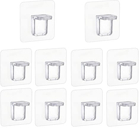 -Adhesive Shelf Support, No Drill Pegs for Shelves, 10 Strong Divider Brackets for Kitchen Cabinets, Bookshelves, Cupboard Brackets