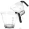 COM-FOUR® 2x tazas medidoras de plástico - jarra medidora con escala en mililitros, OZ y tazas - jarra medidora antideslizante - ayudante de cocina 1000 ml (2 piezas - tazas medidoras)