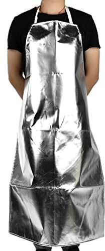 SYH&AQYE Arbeitsschürze Hitzebeständiges Schutzkleidung, 1000℃ Hitzebeständiges Aluminiumfolie Wasserdicht Arbeitsschürze Hochtemperatur Zoll Hochtemperatur Arbeitsschürze Zum Kochen