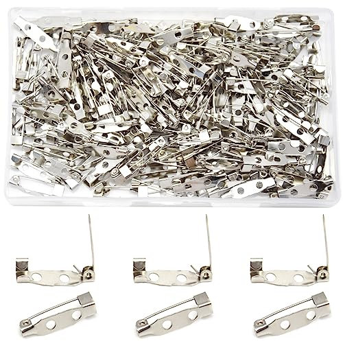 Hocansen Lot de 200 épingles à nourrice, 20 mm, argentées, avec trous, pour la fabrication de bijoux et le bricolage (20 mm/ZB-C)