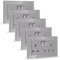 JIMEIDA 5 Pack 20W Grey Double Switched Socket Fast Charging 13 Amp with USB A and USB C Charging Ports Crystal Glass Panel Wall Outlet,250V