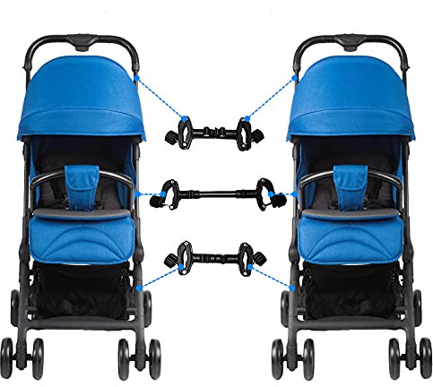 3 Pcs Connecteurs Universels pour Poussette de Bébé, Connecteurs de poussette Réglables, Stable Détachable Connecteur De Poussette Accessoires De Connexion, Convient À la Plupart des Poussettes