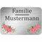 INDIGOS UG - Namensschild - bunte Blumen - 600x400 mm Aluverbundplatte Edelstahllook 3 mm - individuell personalisiert mit Wunschtext, Namen, Familienname, Firma - Briefkasten - Haustür