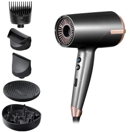 Remington Secador de Pelo Professional ONE, sensor Thermacare para proteger cabello, iónico, 8 ajustes, 4 accesorios, reductor encrespamiento, neceser para guardar, D6078
