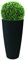 Nicoli Style Vase haut, 36 x 70 cm, intérieur, extérieur, soucoupe amovible, avec buis artistique de 40 cm, inclus (36 x 70 cm, avec buis artistique, anthracite)