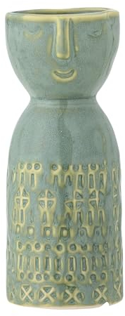 [W] Embla Vase, Grün, Steingut; D6xH14,5 cm