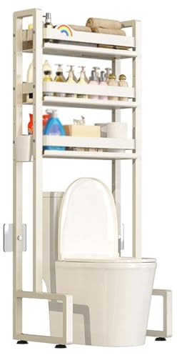 Meuble Machine À Laver Rangement, Meuble WC Rangement Gain de Place, Étagère de Rangement À 3 Niveaux pour Machine À Laver - Économie D'espace pour Salle de Bain