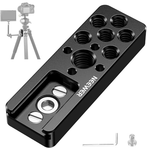 NEEWER Multiuso Cheese Plate Batteria Backup, Adattatore Piastra Accessori per Treppiede/Gabbia Camera V Piastra Batteria, Braccio Magico, Montaggio Mmonitor Via Scarpa Fredda, 1/4 3/8 Filetti,