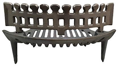 Your DIY Shop Heavy Duty Cast Iron Round Bow Fire Grate with Coal Guard for 16