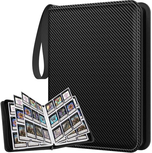 LANFROM Sammelkarten Album, 540 Taschen Sammelalbum für Karten mit 9 Seitlich, Wasserdicht PU Leder Reißverschluss Binder für Sammelkarten, MTG Karten Heft für Sportkarten,Spielkarten,Yugioh etc.