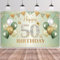 50.Geburtstag Banner Grün Gold,BTZO 50.Geburtstagsbanner,Deko 50 Geburtstag Dekoration Banner Hintergrund für 50 Frauen und Männer Geburtstagsfeier Deko