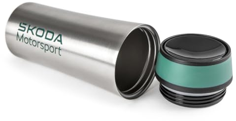 Skoda 6U0069604A Thermobecher Trinkbecher, mit Motorsport Schriftzug, 350ml, Edelstahl