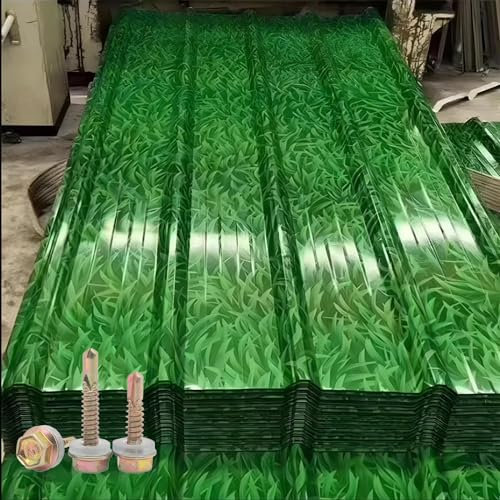 Panel Para Tejado, Material De Hierro Galvanizado, Ancho 90 Cm, Largo 100 Cm, 120 Cm, 150 Cm Se Puede Utilizar En La Pared,Verde(Color:120x90cm,Size:1pcs)