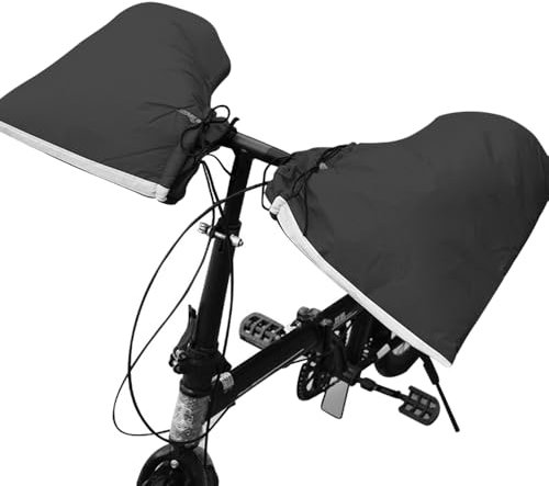 HIULLEN Motorrad Lenker Handschuhe Winter, Warm Lenkerstulpen Universal Lenkerhandschuhe, Wasserdicht Verdickt Plüschfutter Lenkermuffen, Thermo Handschuhewinter für Radfahrer Motorräder Fahrrad