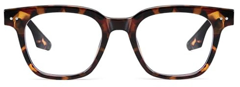 Dollger Blaulichtfilter Brille Damen Herren Übergroße Computerbrille Gaming Schutzbrille Blaulichtbrille ohne Sehstärke Blue Light Blocking Glasses Leopard