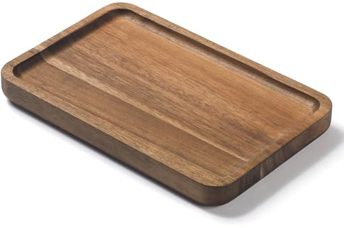 Bathroom Vanity Tray, Bathroom Tray for Counter, Toilet Tank Tray, Wood Bathroom Tray for Organizing and Home Decor (20 x 13 x 2 cm)