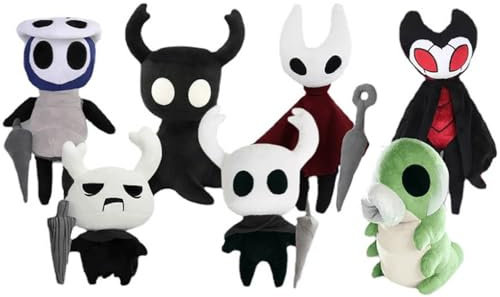 7 Pcs Hollow Knights Plush Hollow Knights Figur The Knight Grimm Nail Niedlich Plüschpuppe 30 cm / 11.8 Inch Hollow Knights Party Deko Doll