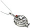 OUTLETISSIMO® Halskette Elena Amulett Vampir mit Anhänger Medaillon zum Öffnen Talisman Vintage Cosplay Verbena Eisenkraut Glitzer Rot ET228, s, Legierter Stahl, Zirkonia