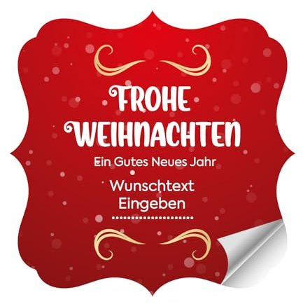 PrintGoing® Personalisierte frohe weihnachten aufkleber Selbstklebende und Bunte Noël-Designs für die Weihnachtszeit, 10 verschiedene Muster 60 Stück