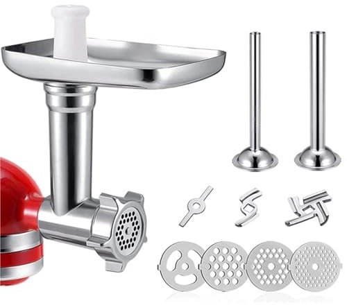 TUBBEK For kitchenaid Stand Mixer Meat Grinder Sausage Stuffer Tubes Meat Grinder Blade Metal Grinder Attachment