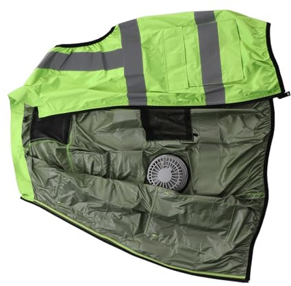 GYZOUKA Cooling Vest Lightweight Fan Powered Heat Stress Relief Suitable for Worker USB Rechargeable Polyester Reflective Stripes (XXXL)