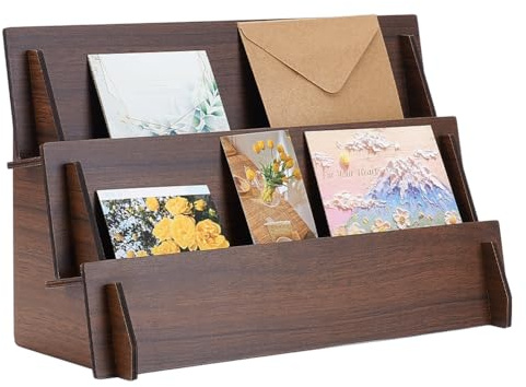 UNICRAFTALE 3 Tier Retail Wooden Display Riser Wood Craft Fair Display Rack Stand Wood Countertop Display Stand for Candle Soap Tumblers Cupcakes Candy Collectibles Perfume 35x14.2x20.8cm