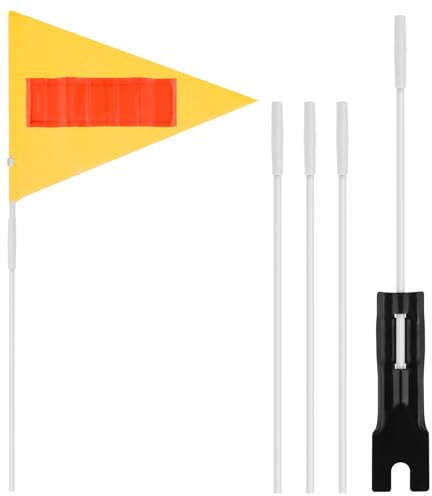 Fahrradfahne für Kinder Reflektierende Fahrradflagge, 4 Ft Wimpel Reflektierend Fahrrad Sicherheit Flaggen mit 5 Stück Stange Fahrradfahne Hohe Sichtbarkeit Fahrrad Fahne für Im Freien Radfahren
