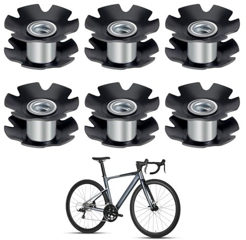 6 PCS 28.6 mm bicycle star nut,Bicycle Fork Steertubes Nuts,Bike Headset Front Fork Star Nuts for Mountain Road Bike