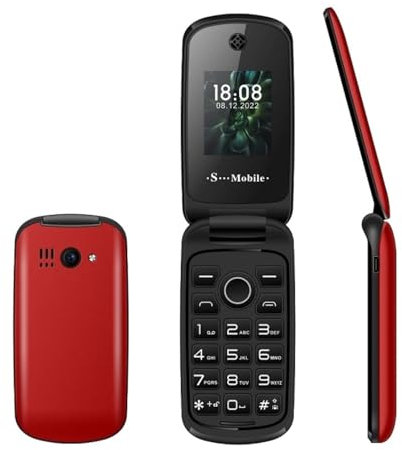PPLDABNK 2G F4 Flip Phone, Dual SIM Senior Phone with SOS Button, Large Buttons & Loud Speaker, Easy to Use 1.77in Display for Elderly & Kids (LED Flashlight Included),Red